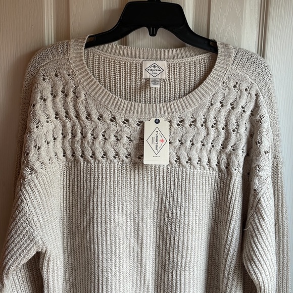 NWT ST JOHNS BAY CREAM/GOLD ROUND NECK SWEATER SZ 1X - Picture 4 of 10